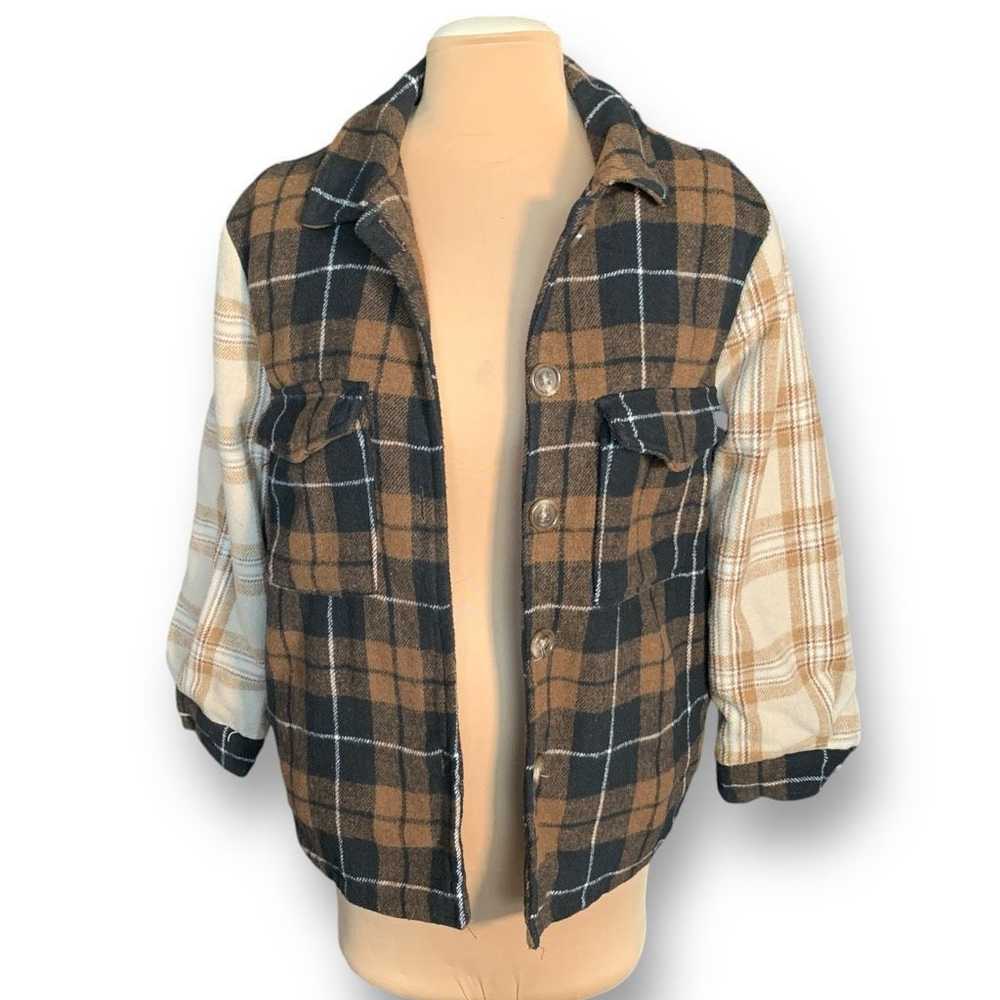 Hurley Hurley Mixed Plaid Shacket Black Brown Cre… - image 8