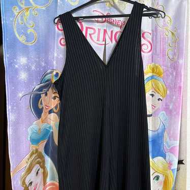 ZARA Black Striped Sleeveless Long Dress