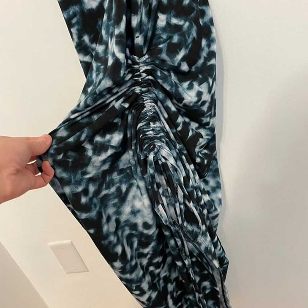 SOMA Blue Black Tie Dye Ruched Drawstring Tie Asy… - image 4