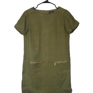 Tahari Olive Green Short Sleeve Cotton Blend Busi… - image 1