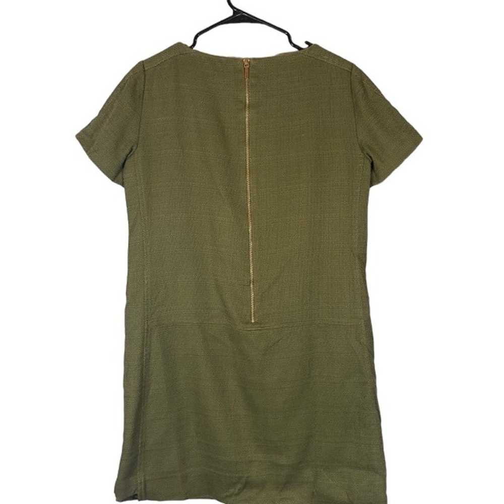 Tahari Olive Green Short Sleeve Cotton Blend Busi… - image 2