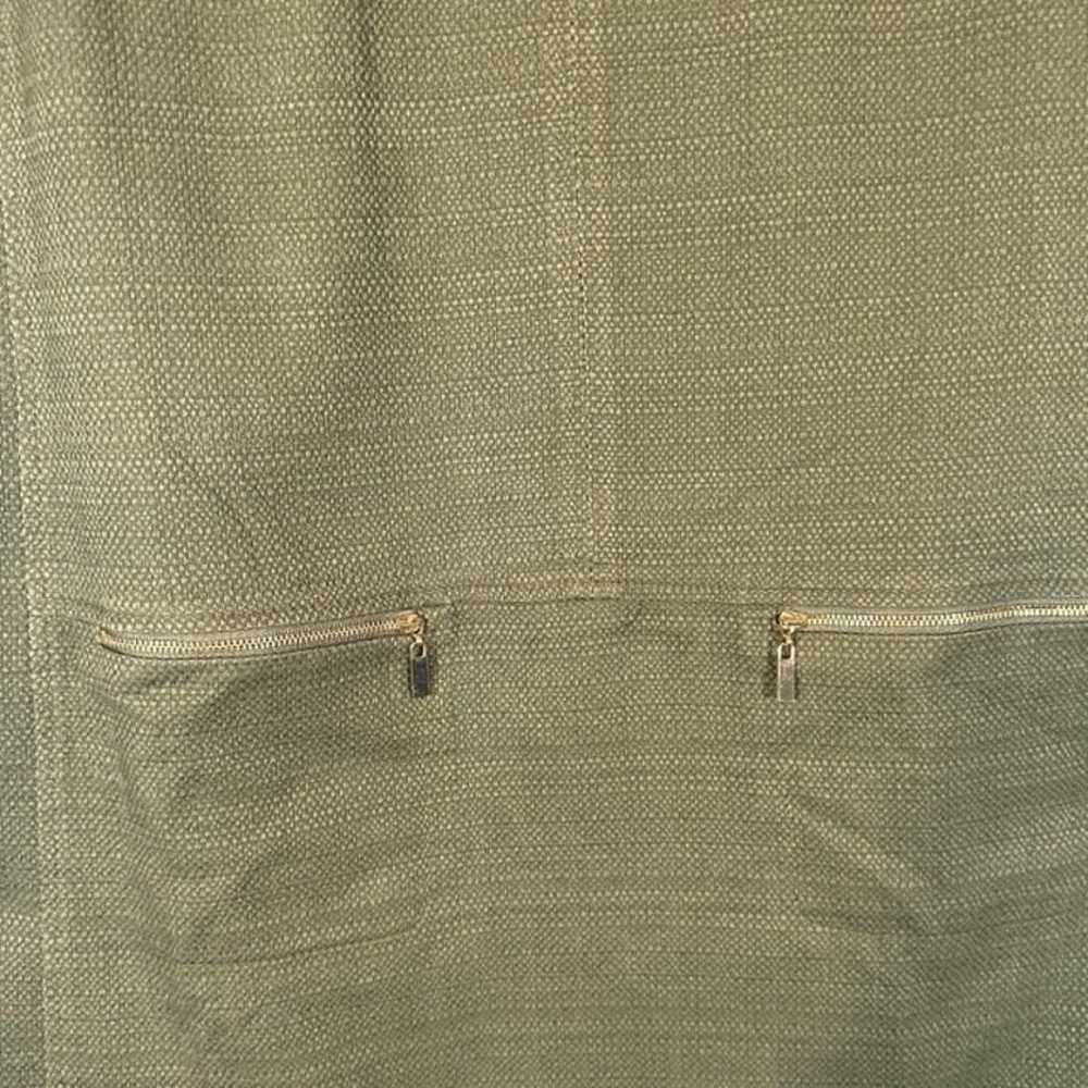 Tahari Olive Green Short Sleeve Cotton Blend Busi… - image 3