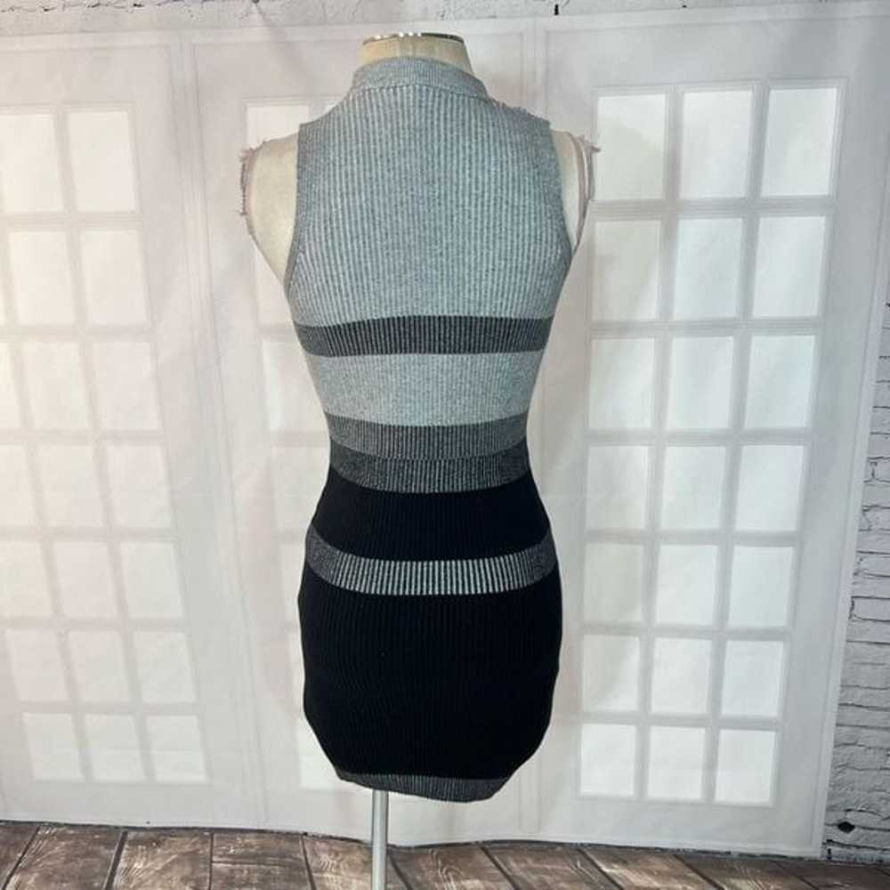 Guess Gray Black Sleeveless Ribbed Knit Mini Body… - image 5