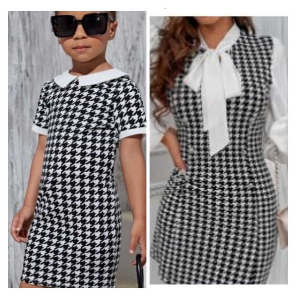 Mommy and me Houndstooth  matching dresses - image 1