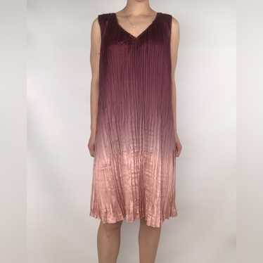 Sundance Ombre Crinkle Mini V Neck Shirt Dress - image 1