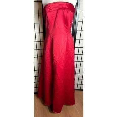 Urban Girl Nites Red Satin Long Prom Dress