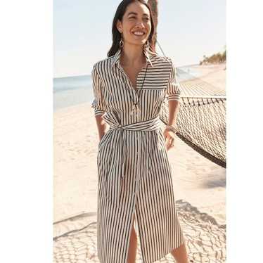 Chicos striped midi shirt dress 3 or XL