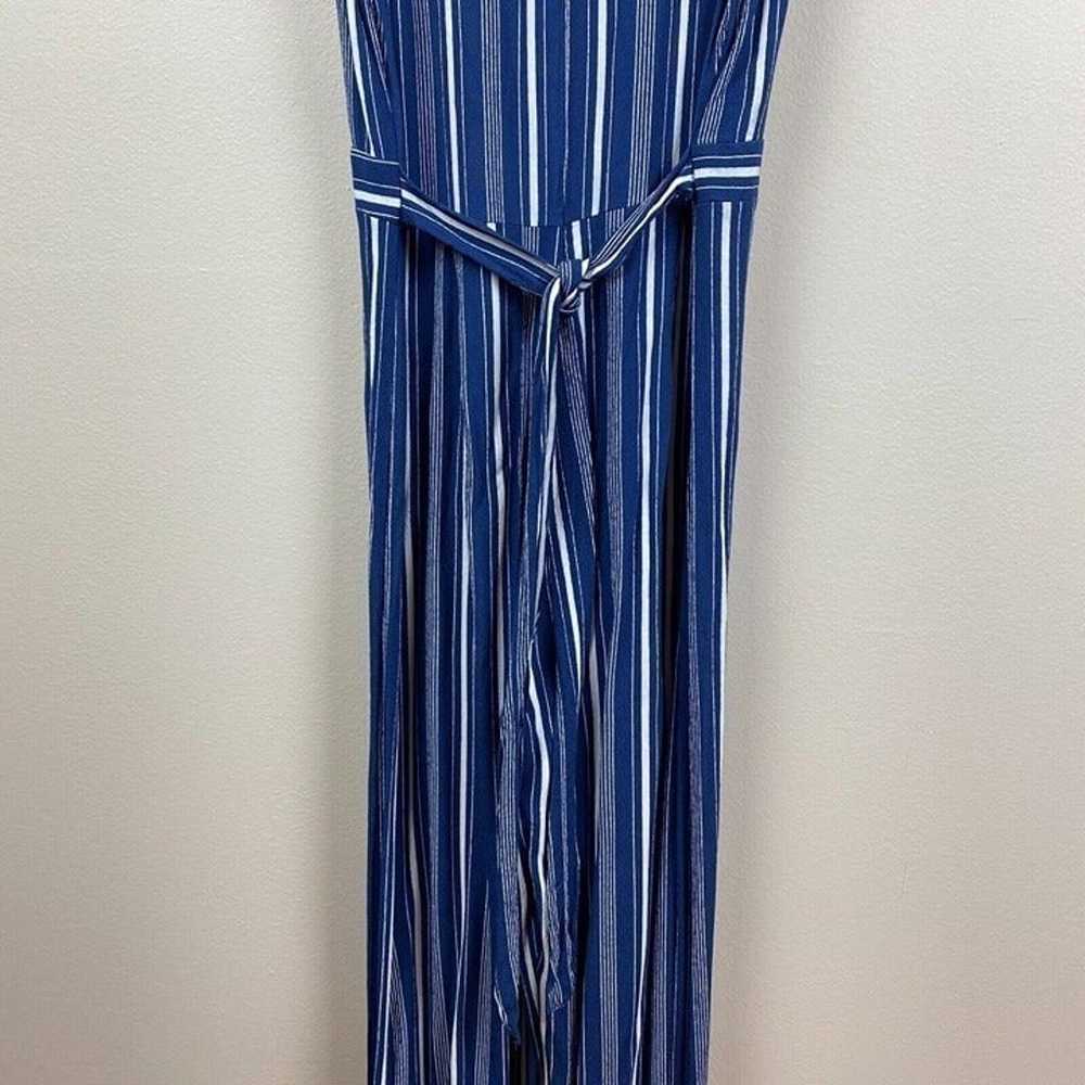 Lulus Jumpsuit XL Blue White Stripe Wide Leg Slee… - image 6