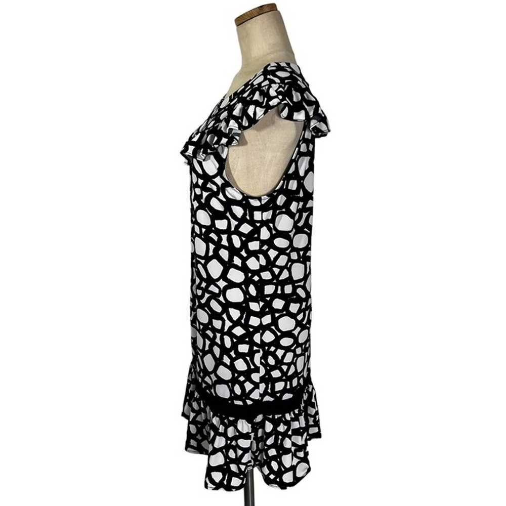 BCBGmaxazria women's dress S black white patterne… - image 3