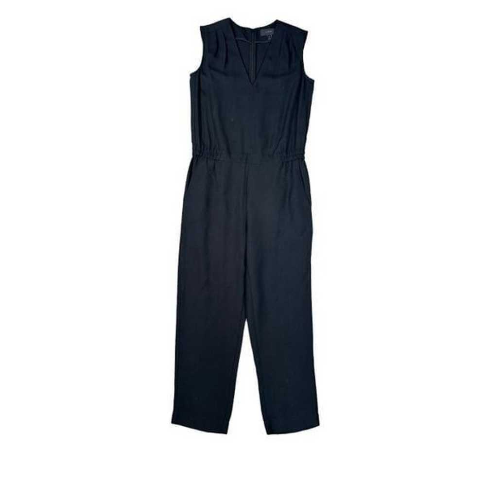 J. Crew Drapey Oxford Crepe V-neck Jumpsuit Black… - image 2