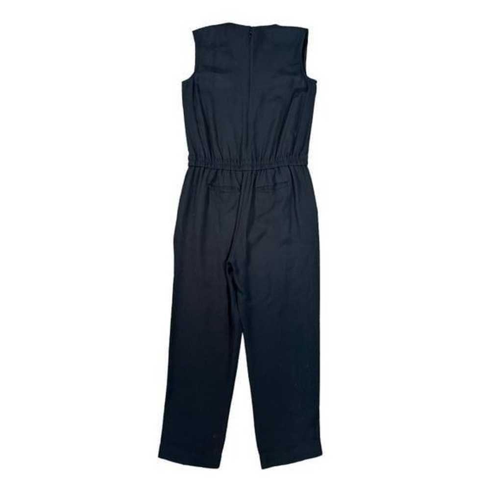 J. Crew Drapey Oxford Crepe V-neck Jumpsuit Black… - image 3