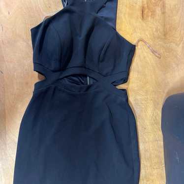 Black mid length halter dress