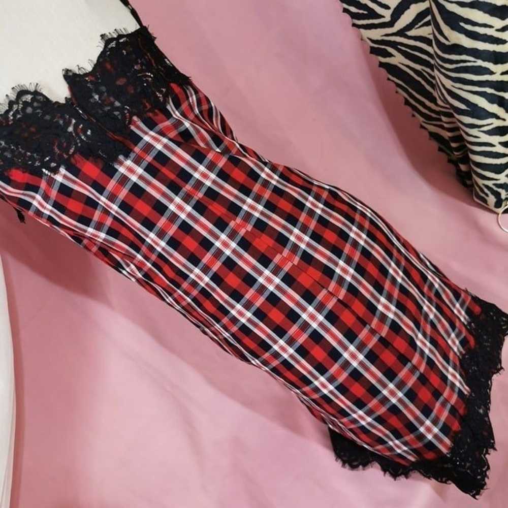 Rady Red Plaid Lace Gyaru Dress Japan Y2K Cute Jf… - image 3