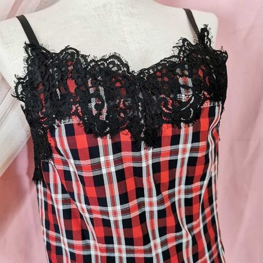 Rady Red Plaid Lace Gyaru Dress Japan Y2K Cute Jf… - image 4