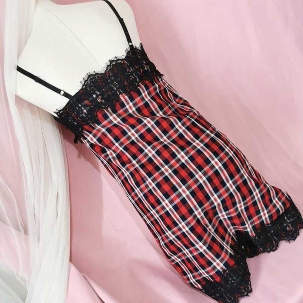 Rady Red Plaid Lace Gyaru Dress Japan Y2K Cute Jf… - image 6