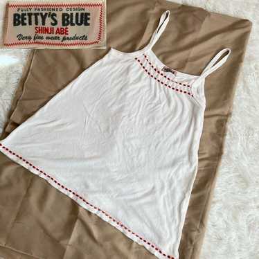 Y2K Bettys blue pile camisole vintage 90s Heisei … - image 1