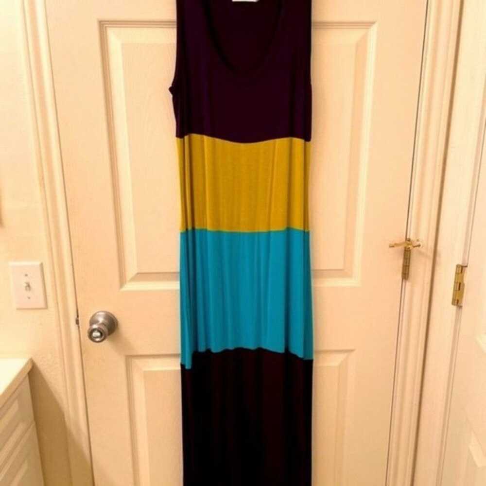 Calvin Klein Striped Stretch Jersey Knit Maxi Dre… - image 3