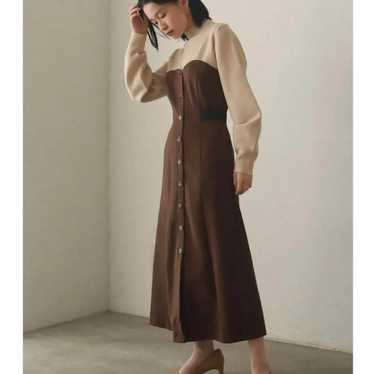 Ragnumoon One-Piece Bear Long Brown Knit Belt Siz… - image 1