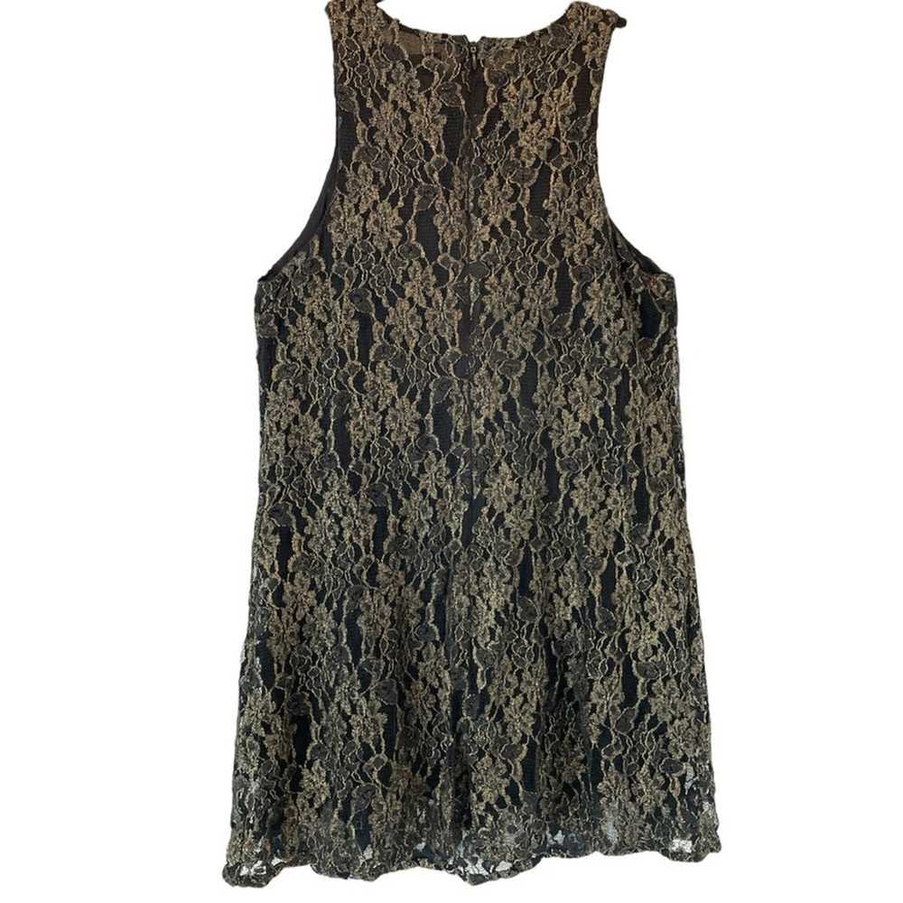 Astr Black Metallic Floral Lace Mini Dress size M… - image 8