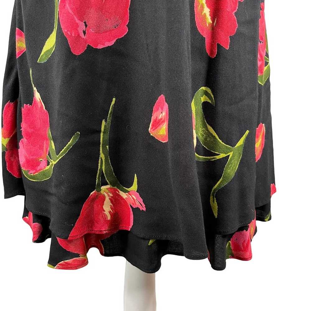 Vintage Hampton Dress Co Dress 8 Midi Black Red T… - image 12