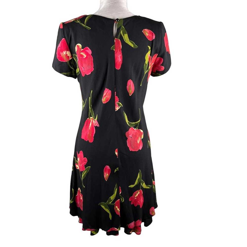 Vintage Hampton Dress Co Dress 8 Midi Black Red T… - image 9