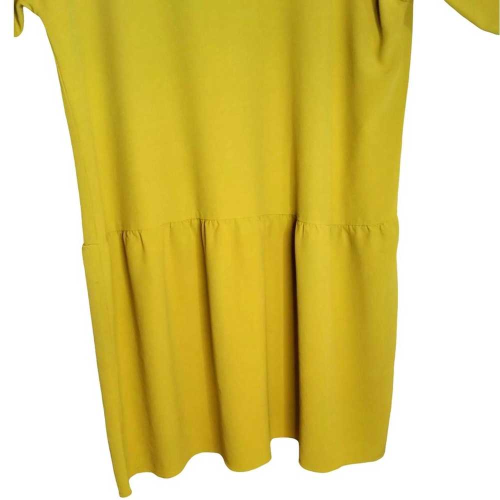 EILEEN FISHER Drop Waist Yellow Dress V Neck Shor… - image 5