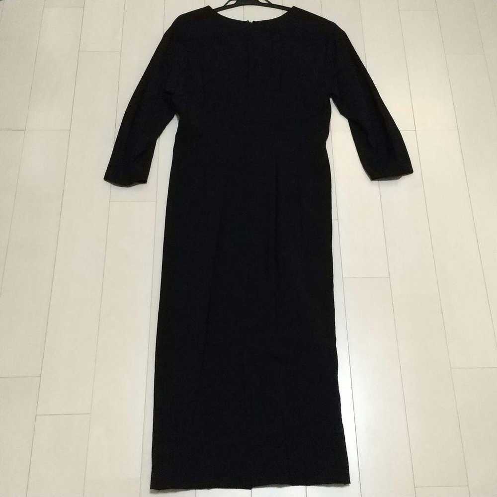 C DE C◆Black V-neck Dress with Three-Quarter Slee… - image 3