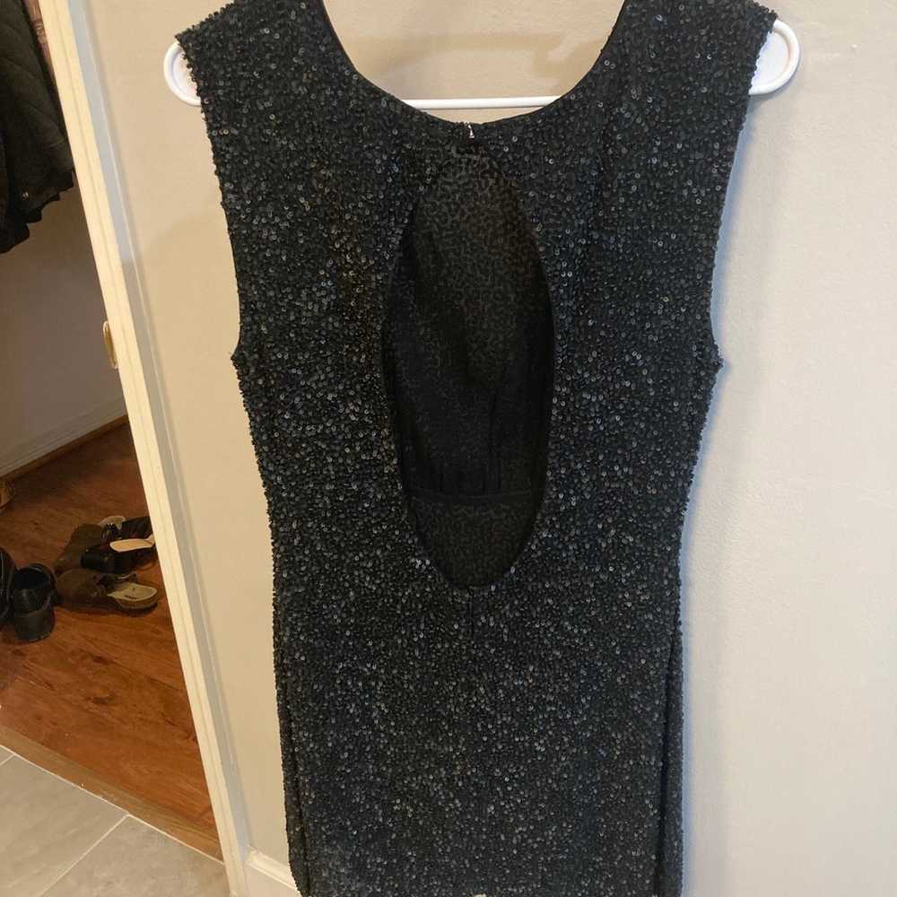 MLV beaded sequins back cut out black mini dress … - image 3