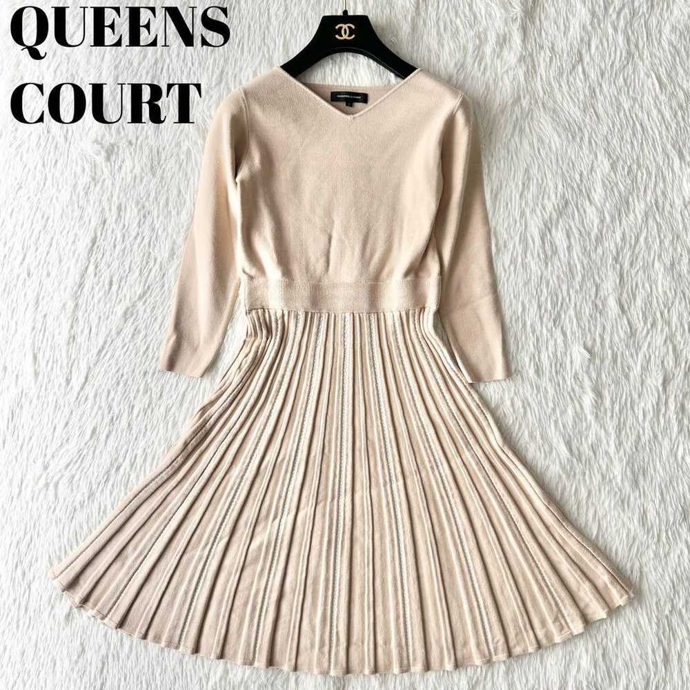 QUEENS COURT Washable Waist-Shift Knit Pleated A-… - image 1