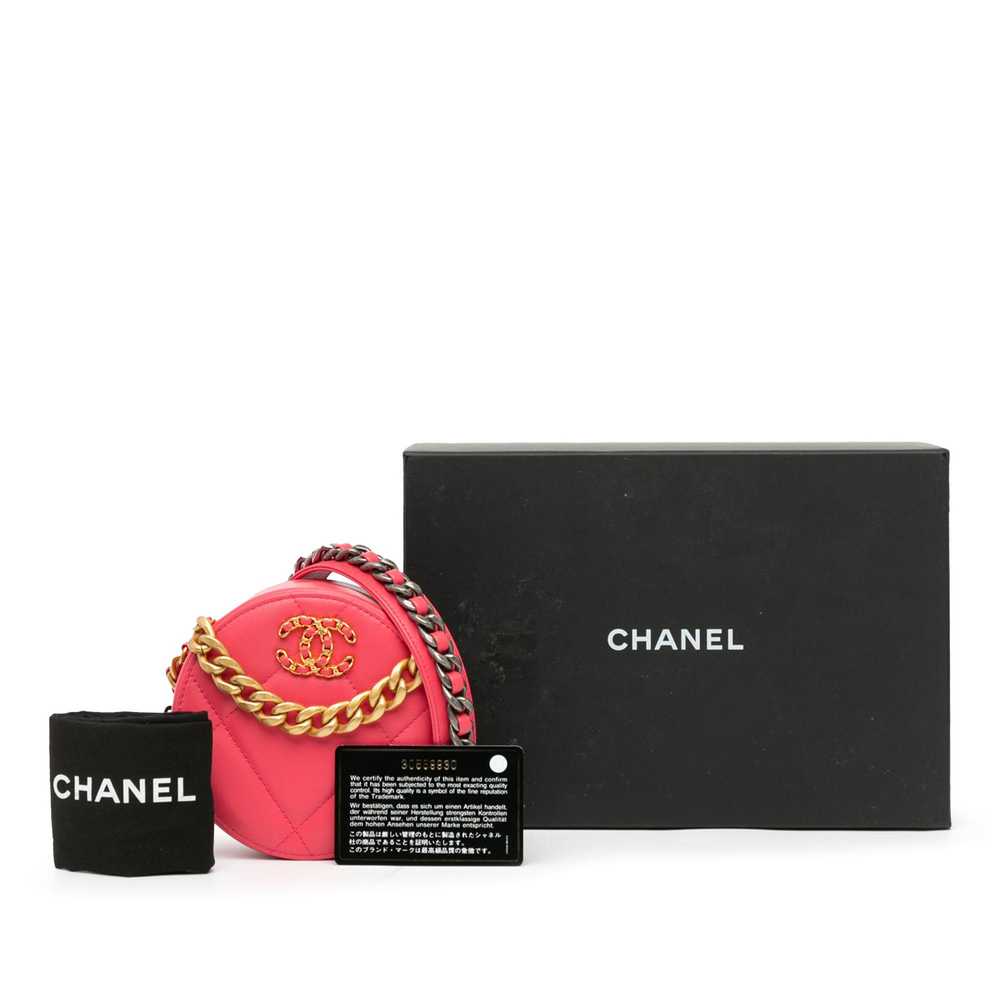 Chanel Chanel Lambskin 19 Round Clutch with Chain… - image 10