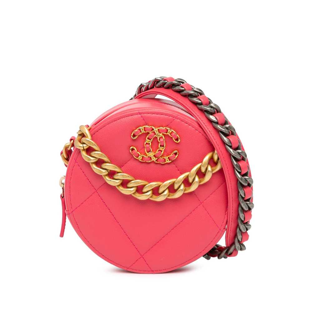 Chanel Chanel Lambskin 19 Round Clutch with Chain… - image 1