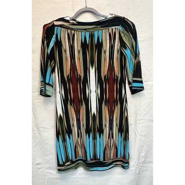 Donna Morgan Retro Dress size 10 Multi Color Blue… - image 1