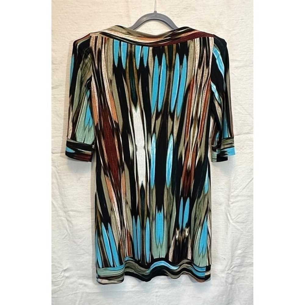 Donna Morgan Retro Dress size 10 Multi Color Blue… - image 3