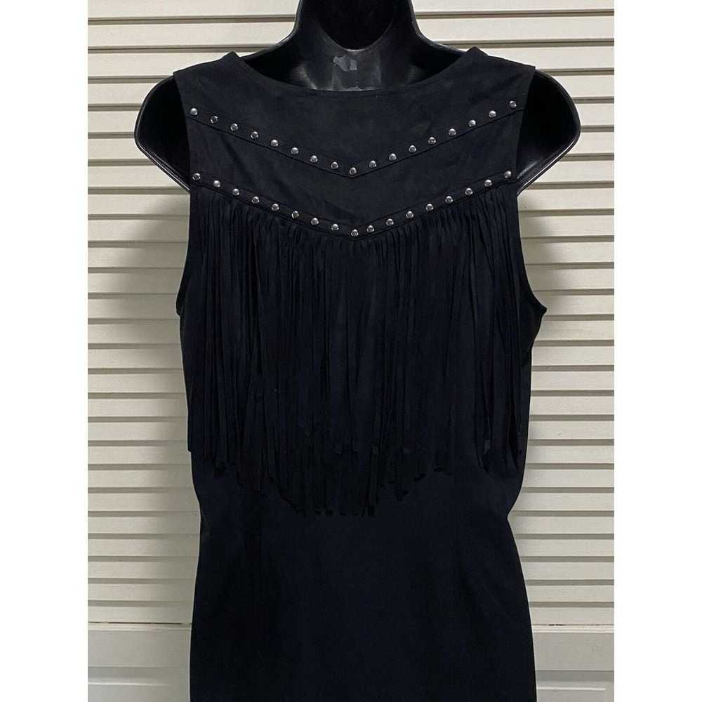 Idylwind Black Suede Tank Fringe Dress Studded Si… - image 6