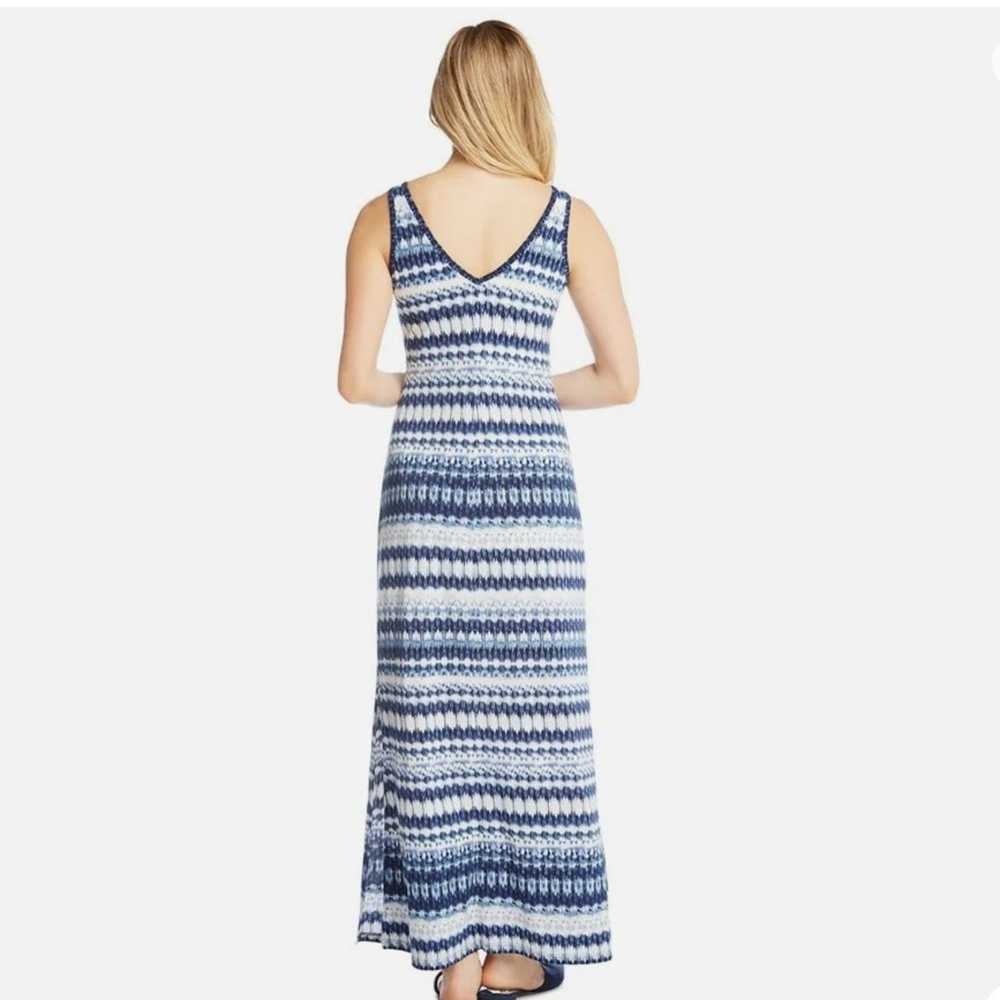 Karen Kane Catalina Slit Maxi Dress Blue Ikat Leg… - image 3