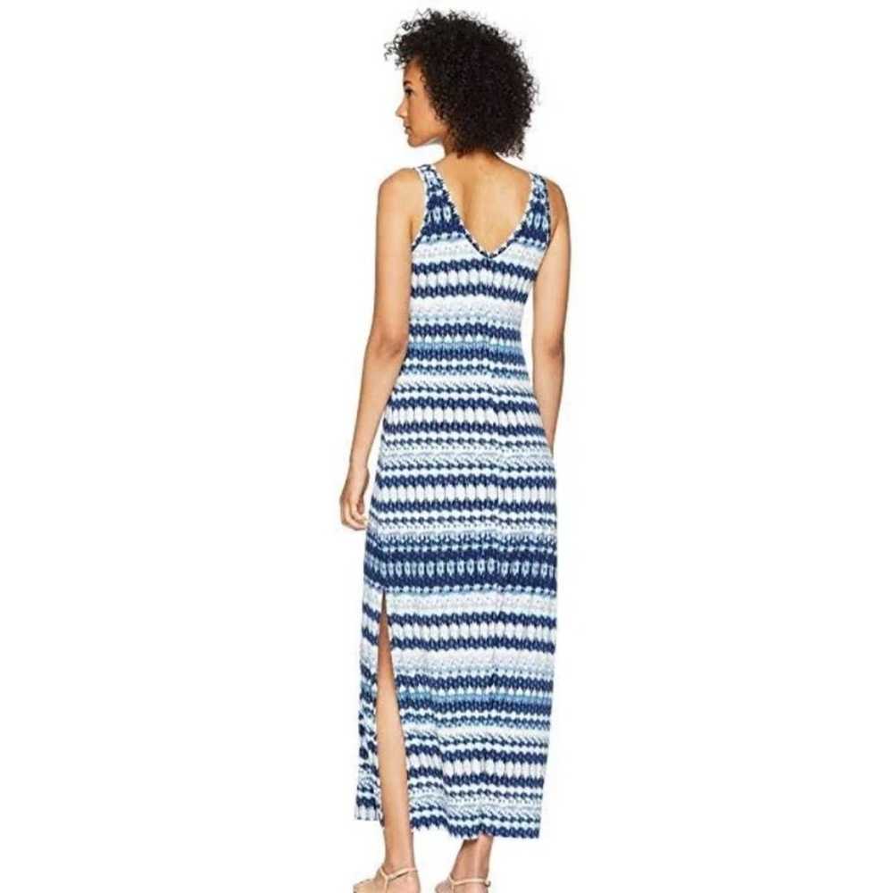 Karen Kane Catalina Slit Maxi Dress Blue Ikat Leg… - image 7