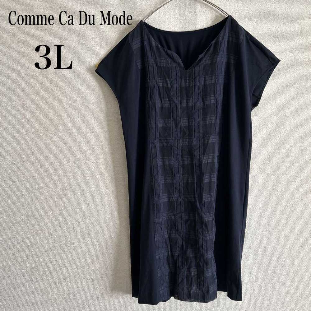 Comme ca du Mode Silk Cupra Knee-Length Dress Nav… - image 1