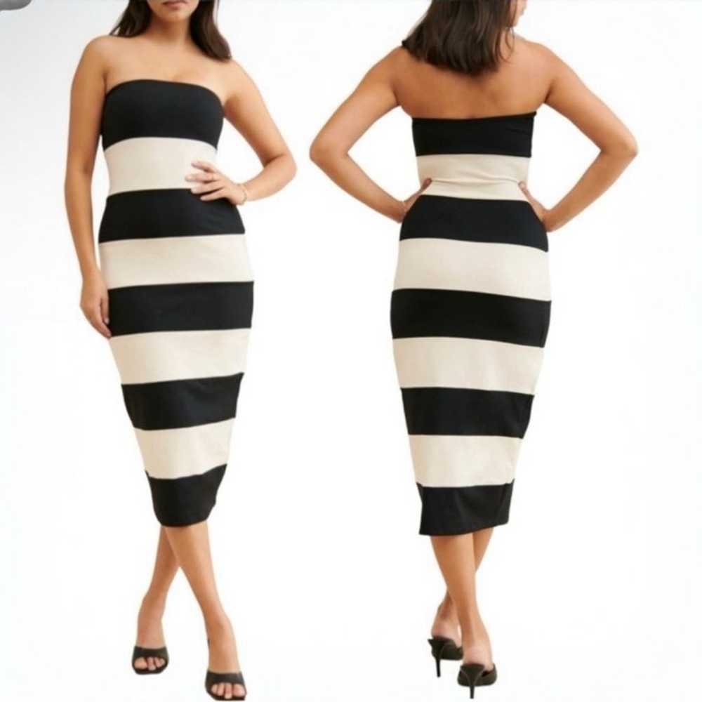 SUSANA MONACO Stripe Midi Tube Dress - image 1