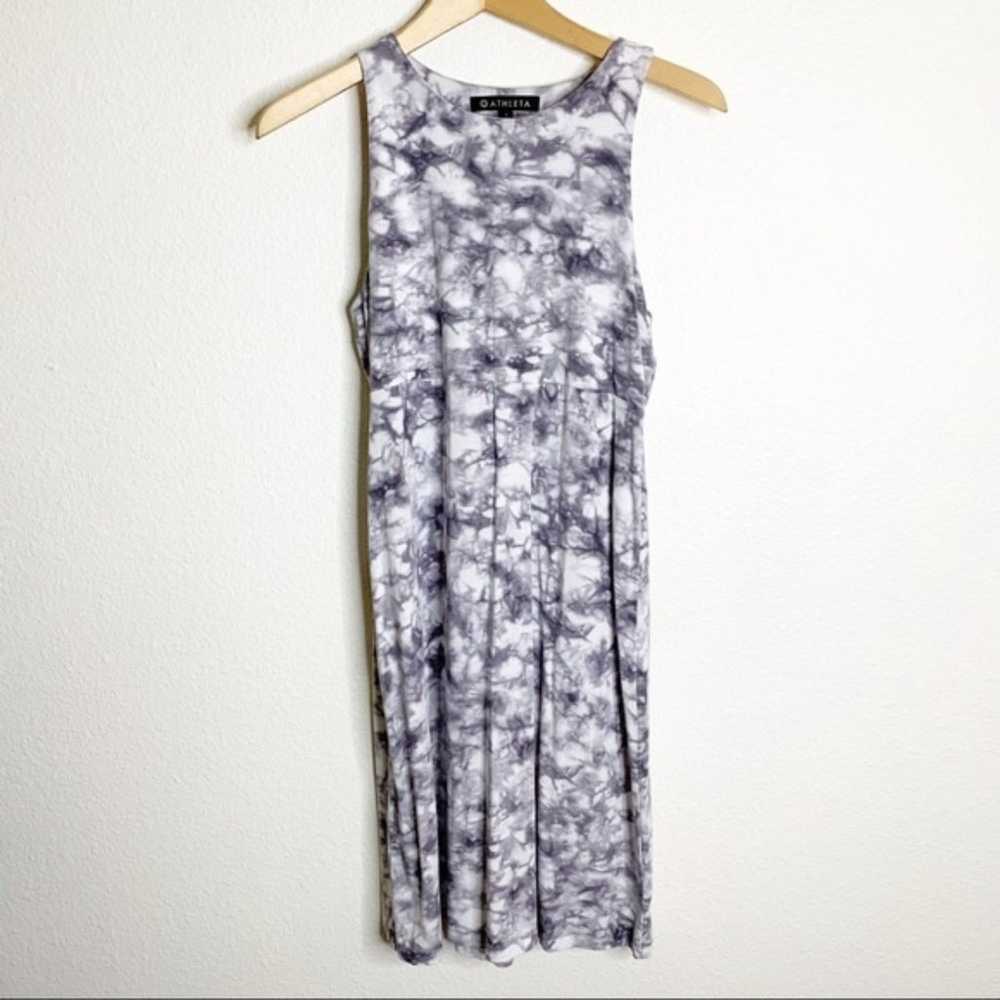 Athleta Tie Dye Gray & White Tank Dress Size Small - image 1