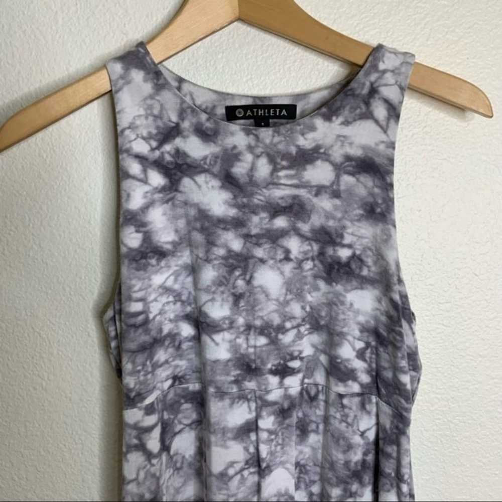 Athleta Tie Dye Gray & White Tank Dress Size Small - image 2