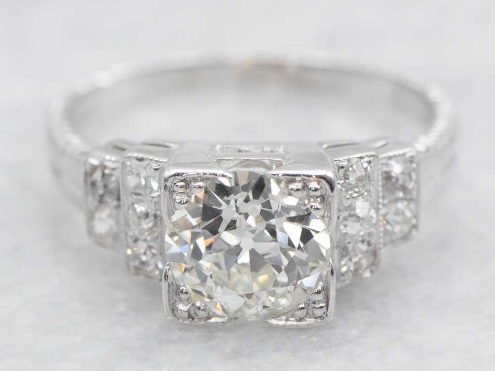 Old Mine Cut Diamond Engagement Ring - image 1