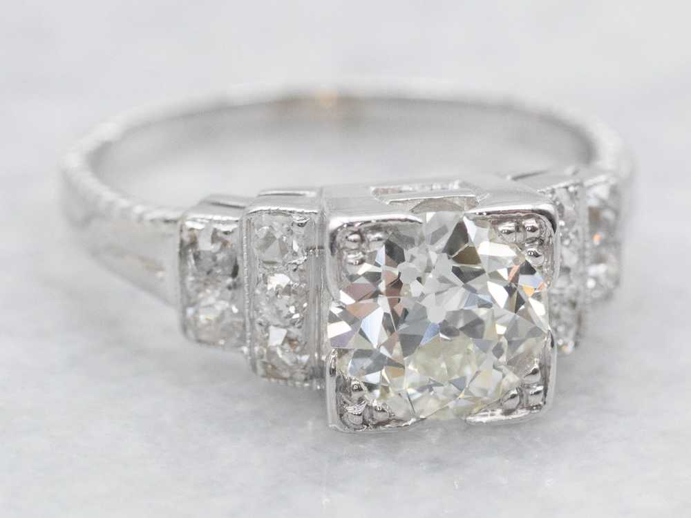 Old Mine Cut Diamond Engagement Ring - image 2