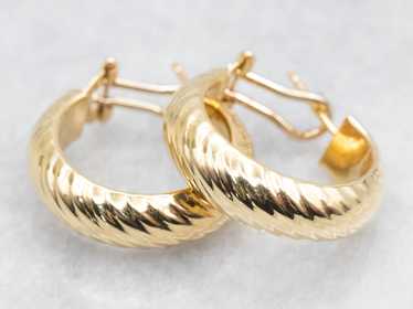 Italian 18-Karat Gold Lined Hoop Earrings - image 1