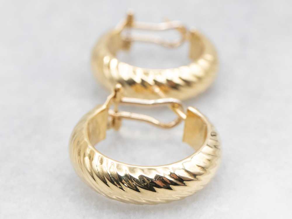 Italian 18-Karat Gold Lined Hoop Earrings - image 3