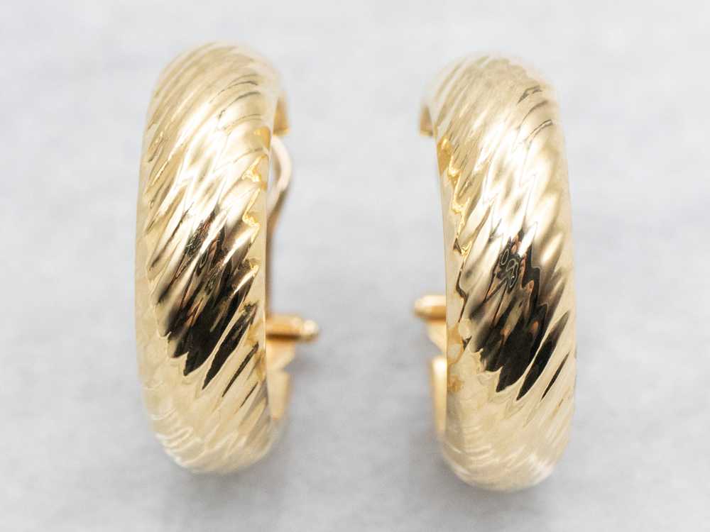 Italian 18-Karat Gold Lined Hoop Earrings - image 4