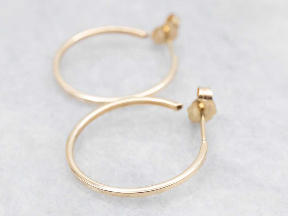 Squared Yellow Gold Hoop Earrings - image 3