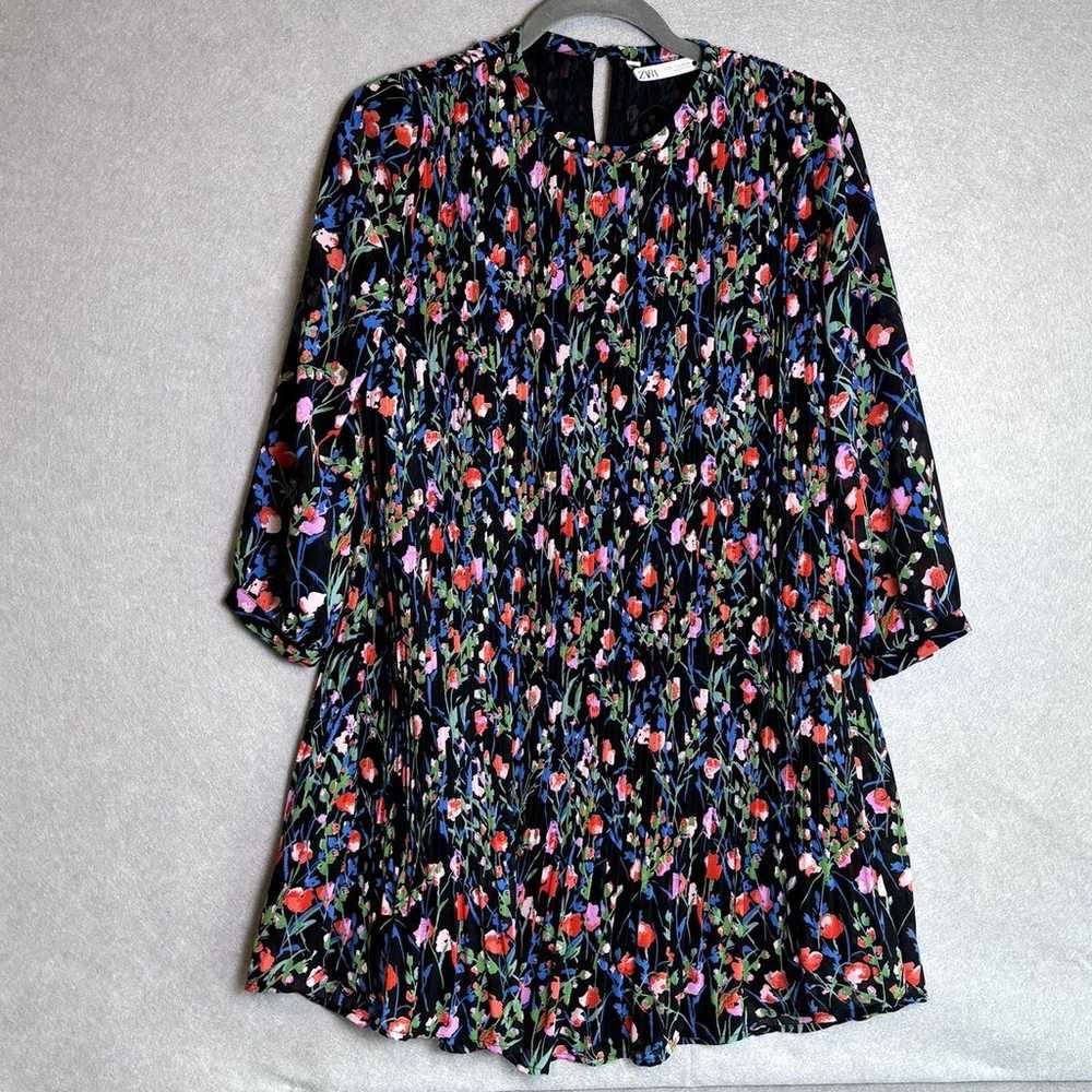 Zara Floral Pleated Annie NWT Party Holiday Chiff… - image 2