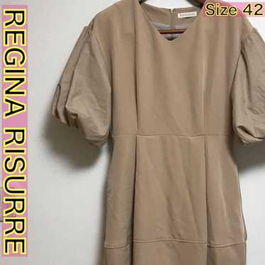 REGINA RISURRE Short Sleeve Long Dress Beige Sleev