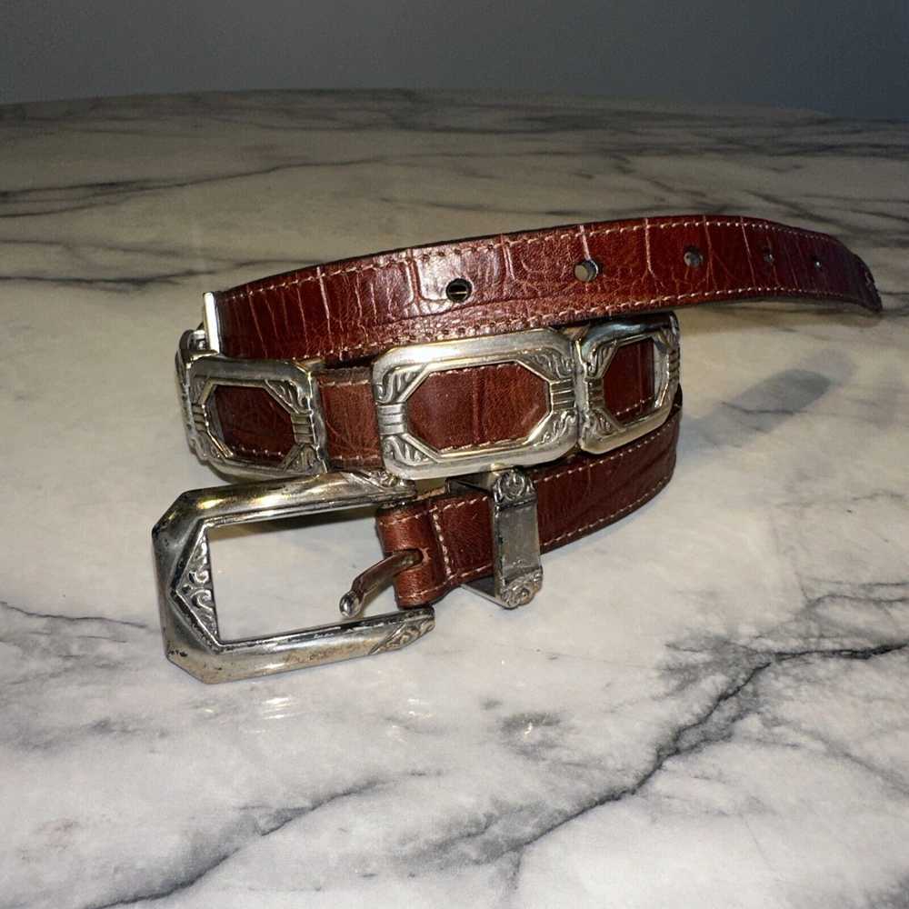 Brighton Brighton Leather Silver Concho Women Bel… - image 1