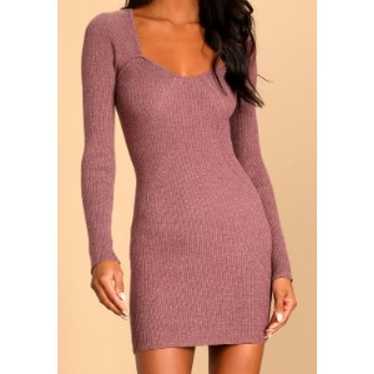 LULU'S L Fresh Trends Mauve Pink Cutout Bodycon Mi